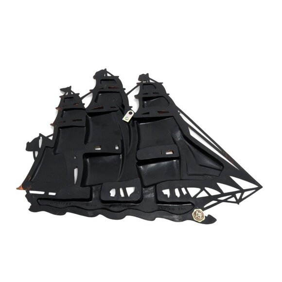 SYROCO Copper Craft SHIP Nautical Resin Wall Hanging Art Décor Vintage 13" x 16" - Picture 10 of 11